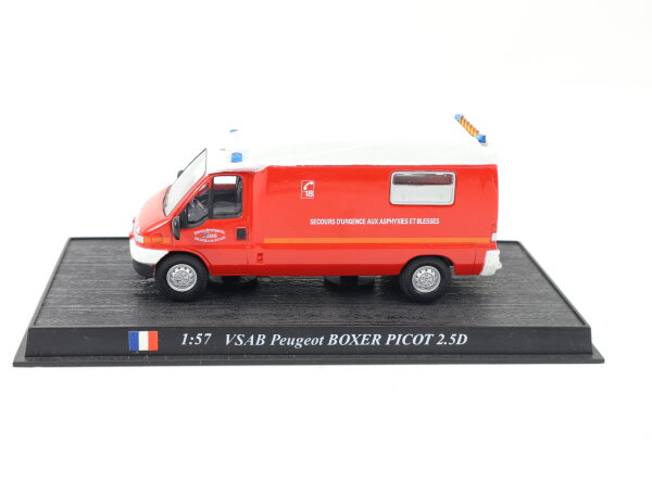 Del Prado Modellauto Einsatzfahrzeug Feuerwehr VSAB Peugeot Boxer Picot 2.5/1:57