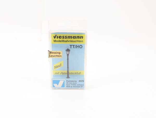 Viessmann 6970 TT H0 Parklaterne schwarz, LED warmweiß 46 mm hoch OVP