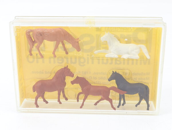 Preiser H0 4150 Figuren-Set 5-tlg. Tiere Pferde 1:87