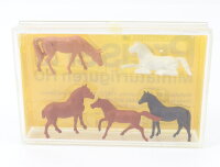 Preiser H0 4150 Figuren-Set 5-tlg. Tiere Pferde 1:87