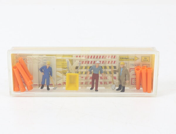 Preiser H0 0039 Figuren-Set Kanalarbeiter mit Baustellen-Zubehör 1:87