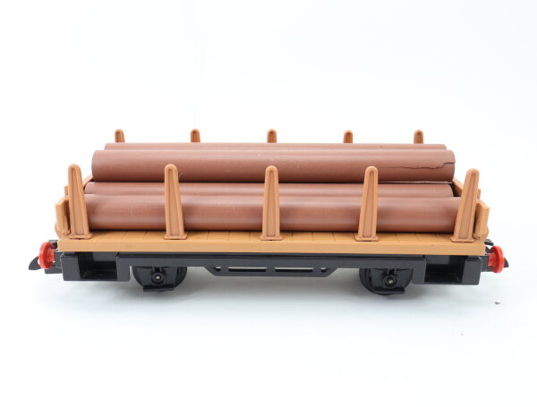 Playmobil G 4105 Güterwagen Rungenwagen mit Röhrenladung