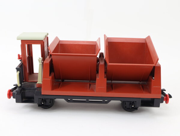 Playmobil G 4112 Güterwagen Doppel-Kipplore braun mit Bremserhaus