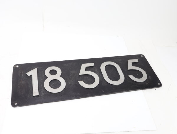Eisenbahn Schild Lokschild BR 18 505 / Metall