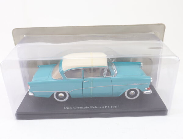 Hachette Modellauto PKW Opel Olympia rekord P1 (1957) mit Vitrine / 1:24 OVP