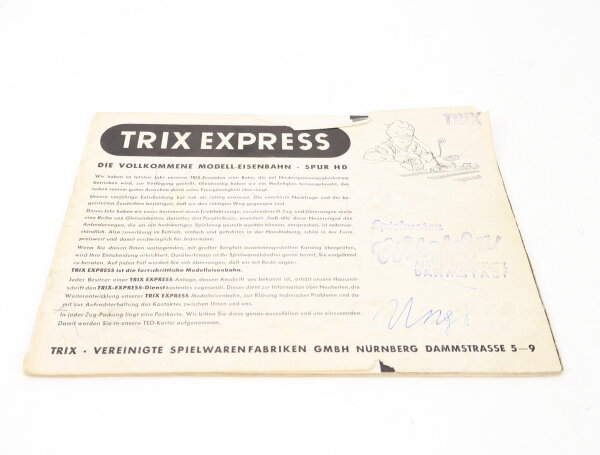 Trix Express historischer Katalog Prospekt mit Preisen 1955