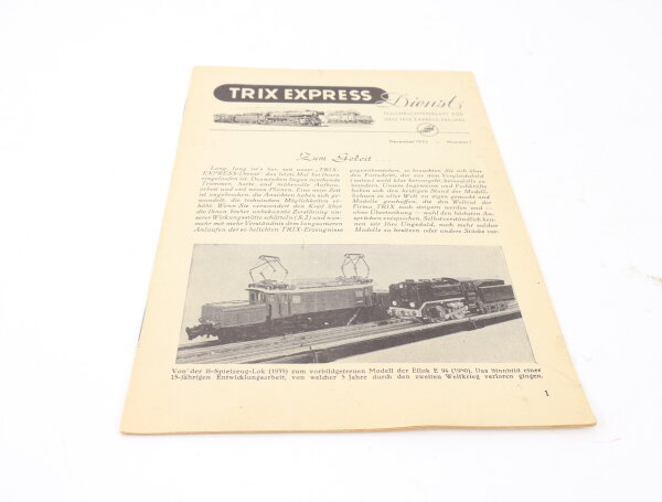 Trix Express Dienst Nachrichtenblatt für den Trix Express Freund -Dez. 1952 Nr.1