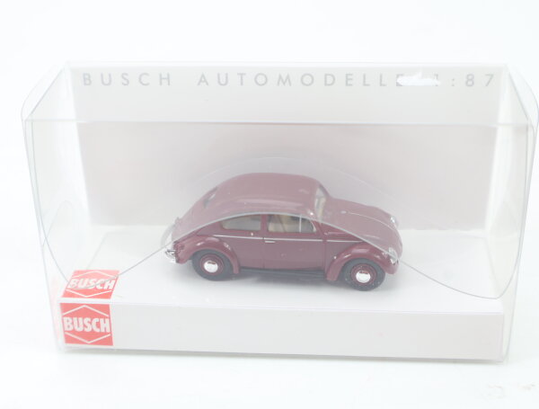 Busch H0 52901 Modellauto VW Käfer dunkelrot Brezelfenster 1952 /1:89 OVP
