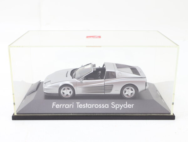 Herpa Modellauto PKW Rennwagen Ferrari Testarossa Spyder Silber im Display /1:43