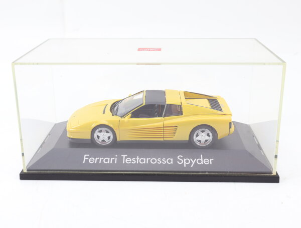 Herpa Modellauto PKW Rennwagen Ferrari Testarossa Spyder gelb im Display /1:43