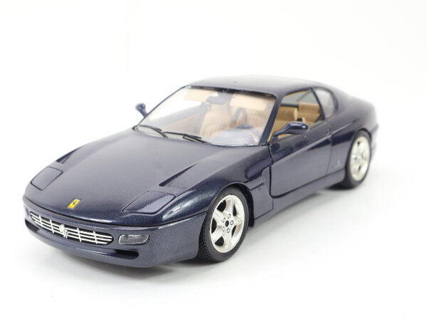 Bburago 3036 Modellauto PKW Rennwagen Ferrari 456 GT (1992) grau-blau 1:18