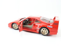 Bburago Modellauto PKW Rennwagen Ferrari F40 (1987) mit Rennaufklebern 1:18