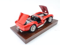 Bburago Modellauto PKW Rennwagen Ferrari 250 Testa Rossa 1957 + Holzsockel 1:18