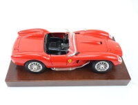 Bburago Modellauto PKW Rennwagen Ferrari 250 Testa Rossa 1957 + Holzsockel 1:18
