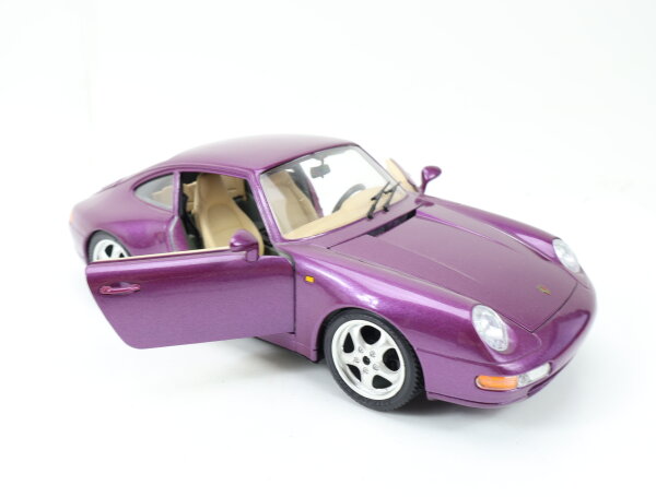 Bburago Modellauto PKW Porsche 911 Carrera 1993 lila / Metall 1:18