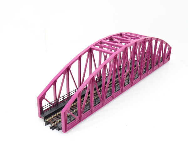 Roco H0 40081 Brücke Stahl-Bogenbrücke pink/violett mit Gleis 457,2mm