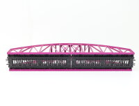 Roco H0 40081 Brücke Stahl-Bogenbrücke pink/violett mit Gleis 457,2mm