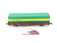 Roco H0 4399A Güterwagen Rungenwagen mit Container...