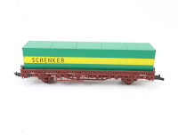 Roco H0 4399A Güterwagen Rungenwagen mit Container 335 5 128-2 DB / NEM AC