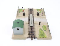 Märklin H0 7390 mechanischer Bahnübergang M-Gleis mit Andreaskreuz / Blech OVP