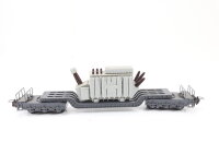 Trix Express H0 3497 Güterwagen Tiefladewagen + Trafo "Trafo-Union"