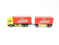 Schuco H0 24202 Modellauto LKW Scania Kofferhängerzug Löwensenf gelb/rot 1:87