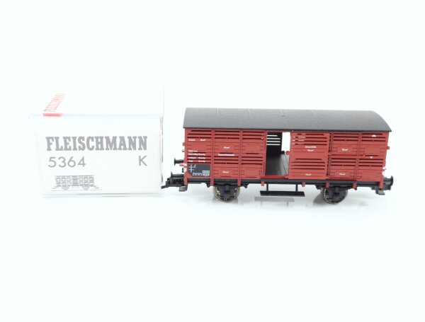 Fleischmann H0 5364 K Güterwagen Kleinvieh-Wagen Altona 18 196 DR / AC NEM OVP
