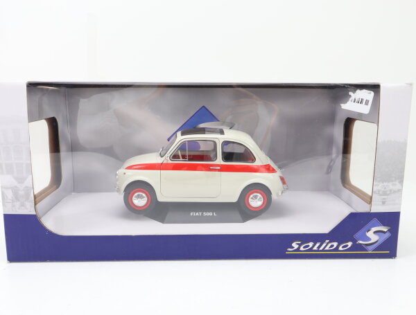 Solido 1801401 Modellauto PKW Fiat Nuova 500 Sport creme-rot 1960 1:18