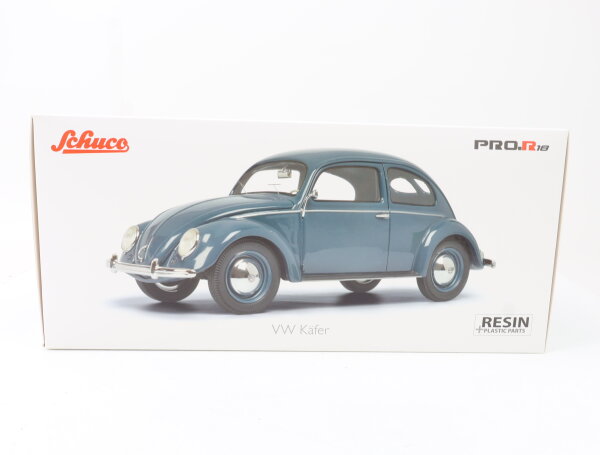 Schuco Pro.R18 45 002 6000 Modellauto PKW VW Brezel-Käfer blau Resin 1:18