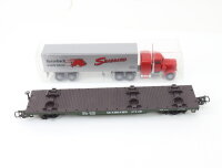 Märklin H0 4865 US Güterwagen Schwerlastwagen mit US-Truck "Seaboard"