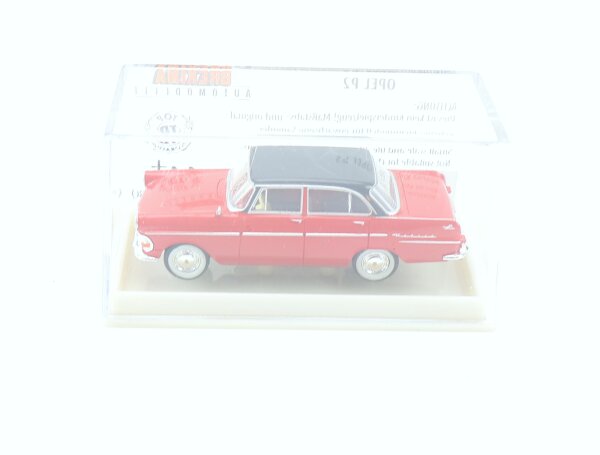 Brekina H0 20193 Modellauto PKW Opel Rekord P 2 rot-schwarz 1:87 im Display