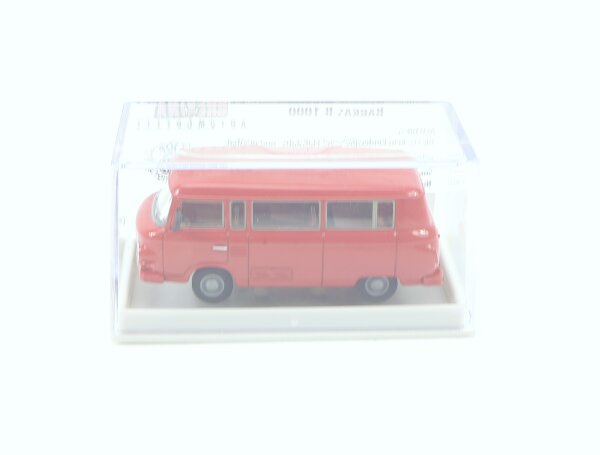 Brekina H0 30037 Modellauto Transporter Barkas B 1000 Bus kaminrot 1:87