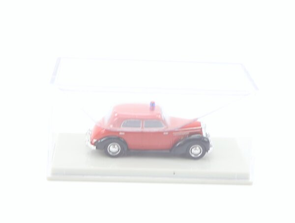 Brekina H0 13057 Modellauto PKW Feuerwehr Mercedes-Benz 220 (W187) rot-schwarz
