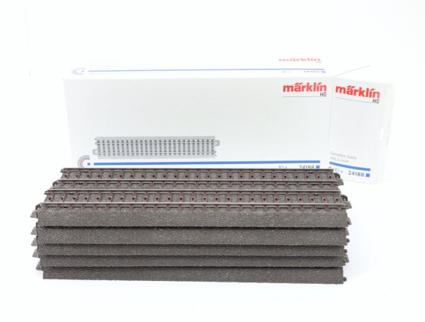 Märklin H0 24188 10x Gleismaterial C-Gleis gerade / 188,3 mm Schienen OVP