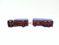 Herpa H0 Modellauto LKW MB Lastzug Pritsche-Plane "Hannover Papier" 1:87