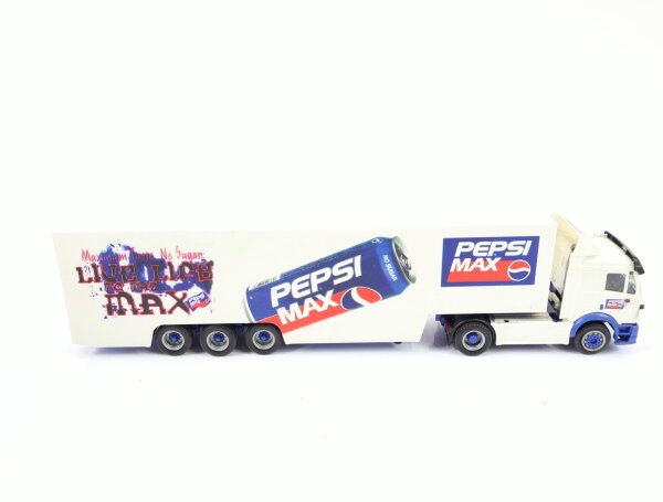 Herpa H0  Modellfahrzeug LKW MB SK94 Koffer-Sattelzug "Pepsi Max" 1:87
