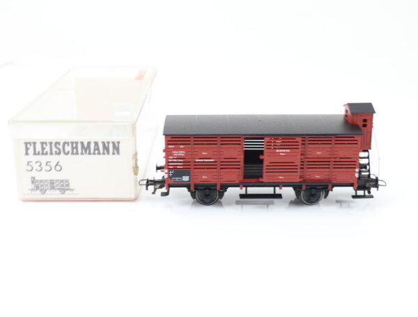 Fleischmann H0 5356 Güterwagen Verschlagwagen mit Bremserhaus 358 536 DB
