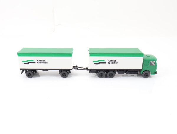 Wiking H0 Modellauto LKW Koffer-Hängerzug MAN "Haniel Spedition" 1:87