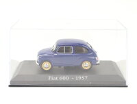 Modellauto PKW Fiat 600 Blau 1:43 im Display