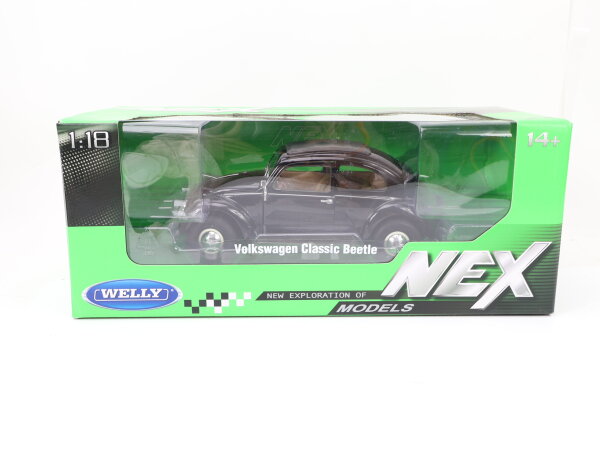 Welly NEX 18040GW Modellauto PKW VW Käfer Brezelkäfer schwarz 1950 / 1:18 OVP