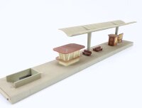 Kibri H0 Gebäude Bahnsteig mit Überdachung und Kiosk 1:87