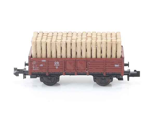 Roco H0 4307 offener Güterwagen Mittelbordwagen mit Holzladung 41542 DB
