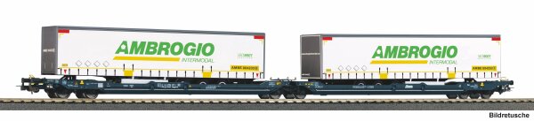 Piko H0 24635  Taschenwagen T3000e Cemat mit 2 "Ambrogio" Trailern