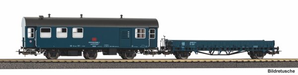 Piko H0 28334  2er Set Umbauwagen Werkstatt mit Flachwagen Ks DB IV
