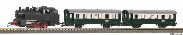 Piko H0 57035  Start-Set mit Bettung Dampflok BR 80 VSM mit Personenwagen NS VI
