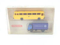 Wiking N 942 02 22 Modellauto Set Postbus und Kofferwagen...