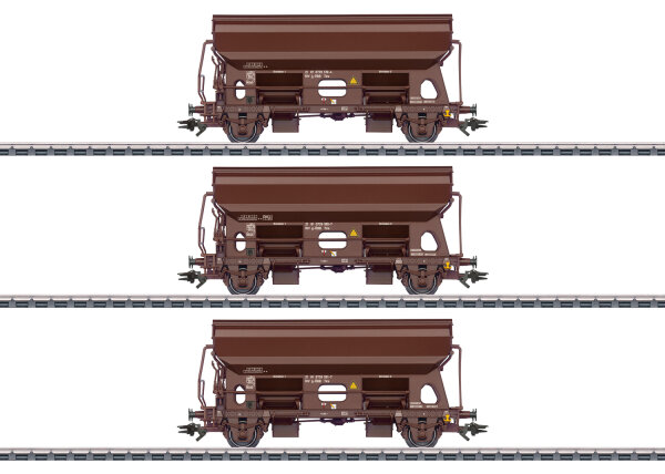 Märklin H0 46334 Güterwagen-Set 3-tlg. Schwenkdachwagen Tds braun ÖBB 1:87