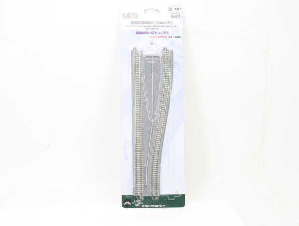 Kato Unitrack N 20-052 WA310PC-R Gleis Bahnhofseinfahrt 310mm rechts