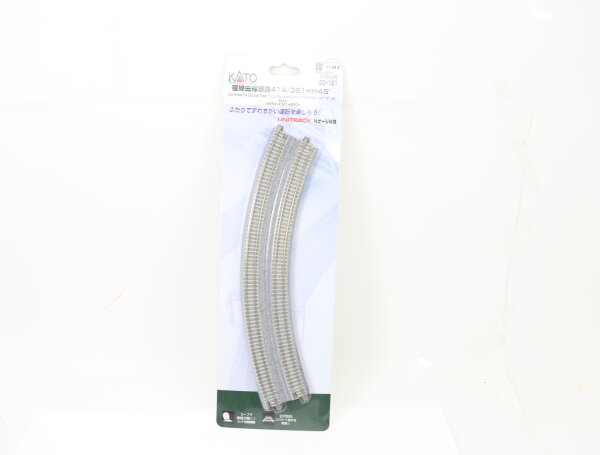 Kato Unitrack N 20-181 R414/381-45 Gleis Doppelgleis gerade 45° 2-tlg.