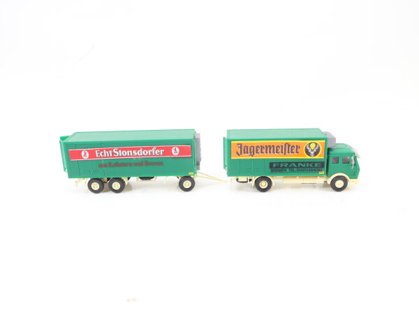 Kibri H0 10170 Modellauto aus Bausatz LKW MB Lastzug Kühl-Koffer "Jägermeister"